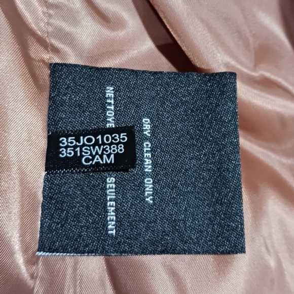 Cole Haan Wool Blend Trench Coat Faux Leather Trim - Picture 13 of 14